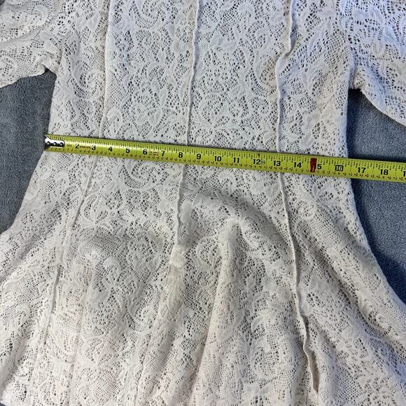 Free People Knit Sheer Boho Dress Women’s Small Soft Beige Cream - Picture 8 of 11